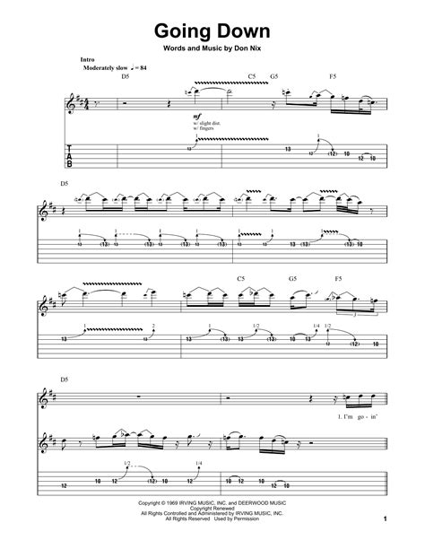 Going Down By Freddie King Guitar Tab Play Along Guitar Instructor