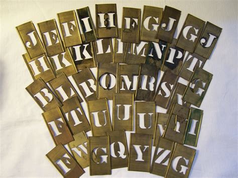 Vintage Brass Letter Stencils 4 Letters Your Choice