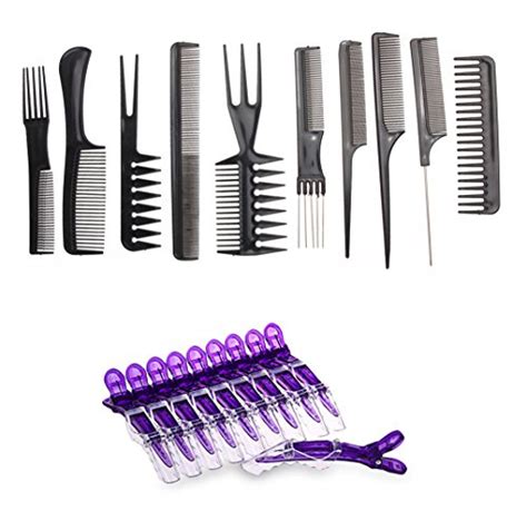 Le Fu Li 10pcsset Professional Hair Brush Comb Salon Barber Anti