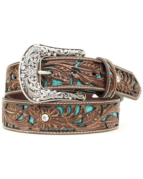 When it comes to your business, don't wait for opportunity, create it! Ariat Women's Turquoise Inlay Floral Tooled Belt | Boot Barn