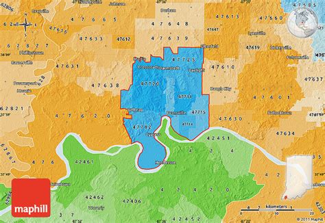 Political Shades Map Of Zip Codes Starting With 477