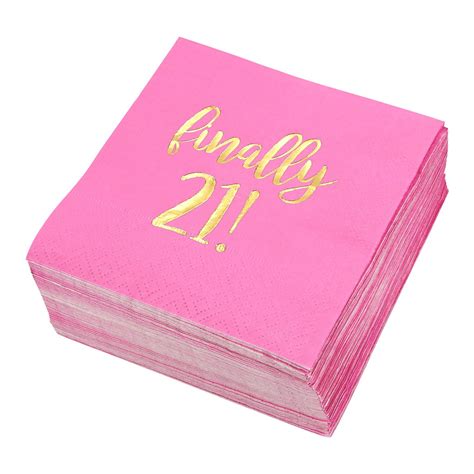 Pack Cocktail Napkins Disposable Paper Party Napkins With Finally Printed In Gold Foil