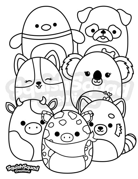 Squishmallow Coloring Page Printable Squishmallow Coloring Etsy Canada