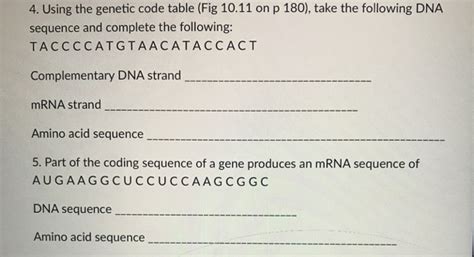 What am i doing wrong ? Solved: Using The Genetic Code Table (Fig 10.11 On P 180 ...