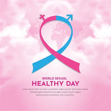 Fundo De Design Do Dia Mundial Da Saúde Sexual Com Vetor De Nuvem E Fita Vetor Premium