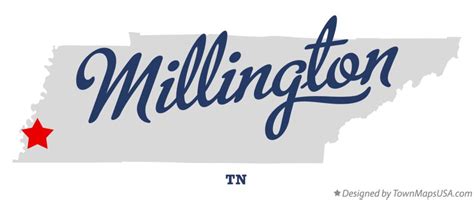Map Of Millington Tn Tennessee
