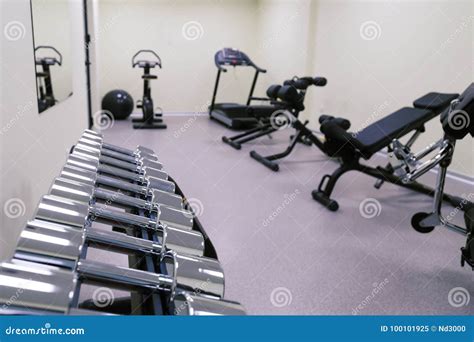 Small affordable home gym stock image. Image of studio - 100101925