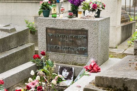 Jim Morrison S Tomb At Pere Lachaise Cemetery Paris France Editorial