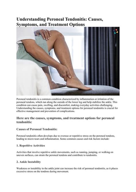 Peroneal Tendonitis Causes Symptoms And Treatment Options The