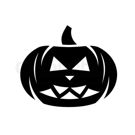 Vector Illustration Of A Black Halloween Pumpkin Head Icon Stock