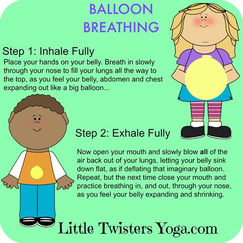Deep Breathing Exercise Infographic For Balloon Breathing By Little Twisters Yoga Helps Bring