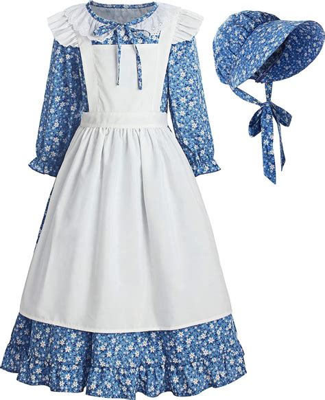 Relibeauty Pioneer Girl Dress Colonial Prairie Costume Blue Buy