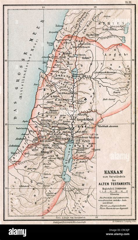 Mapa De Israel Y Palestina La Biblia El Antiguo Testamento Alemania