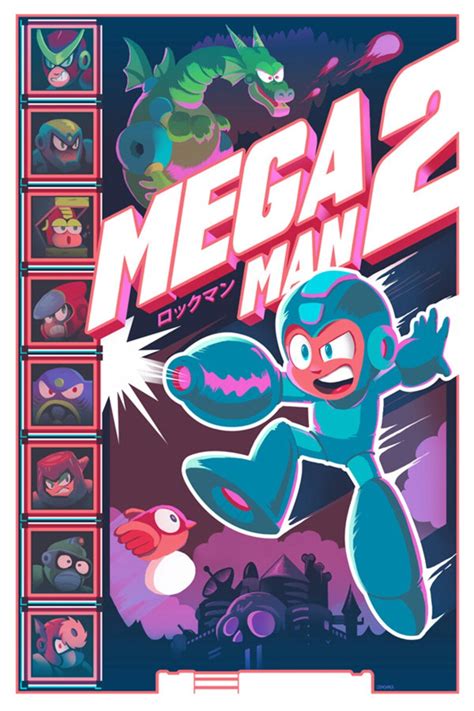 Mega Man 2 Video Game Classics Poster Robot Masters Retro Etsy