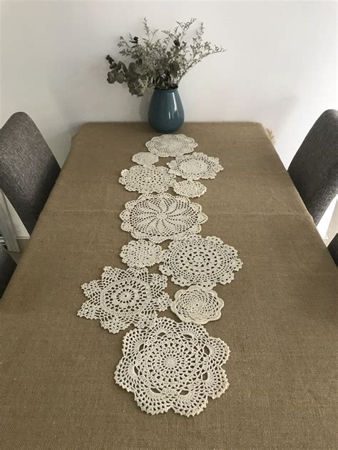 Set 11 Pcs American Assorted Round Table Doilies Hand Etsy