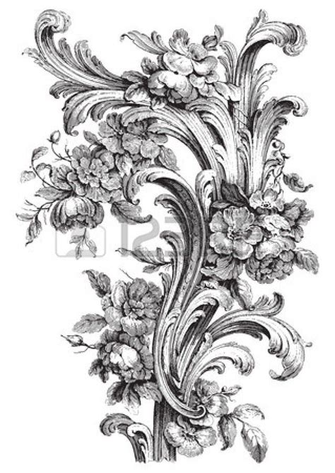 10,000+ vectors, stock photos & psd files. Ancient floral scroll engraving with peonies and acanthus ...