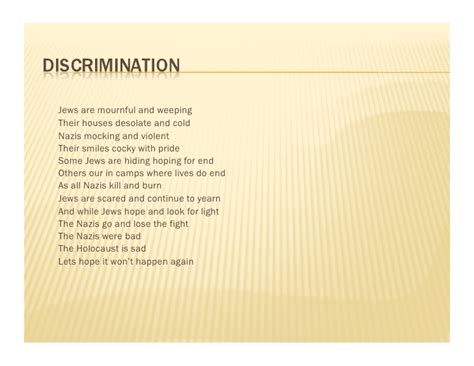 Discrimination Poems
