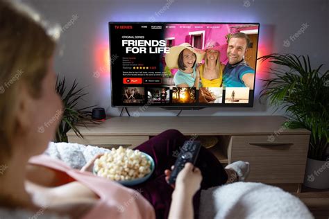 Premium Photo Woman Watching Tv Series And Movies On Online Streaming