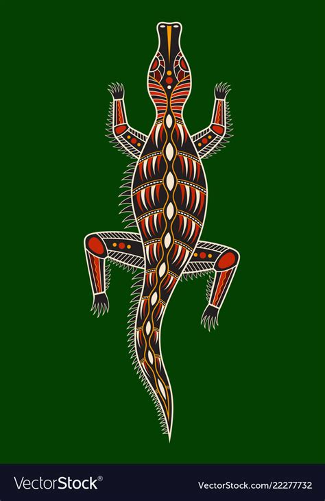 Crocodile Aboriginal Art Style Royalty Free Vector Image