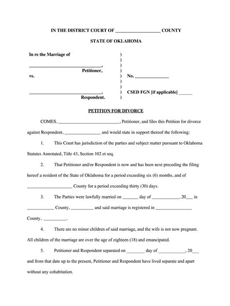 Oklahoma Divorce Forms Pdf Fill Out And Sign Online Dochub