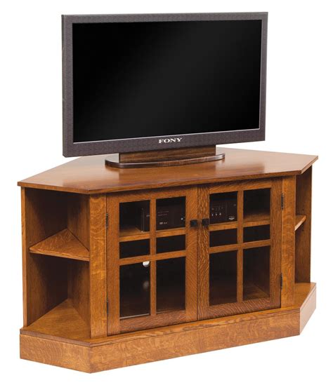 Wood Corner Tv Stand From Dutchcrafters Amish Furniture