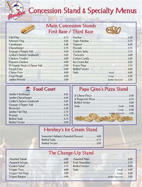 Concession Stand Price List Template Printable Word Searches