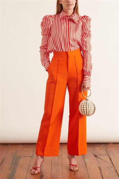 Wide Leg Pants In Orange In 2020 Colourful Outfits Monochromatic