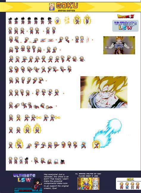 Goku Super Saiyan First Time Sprite Sheet Ulsw By