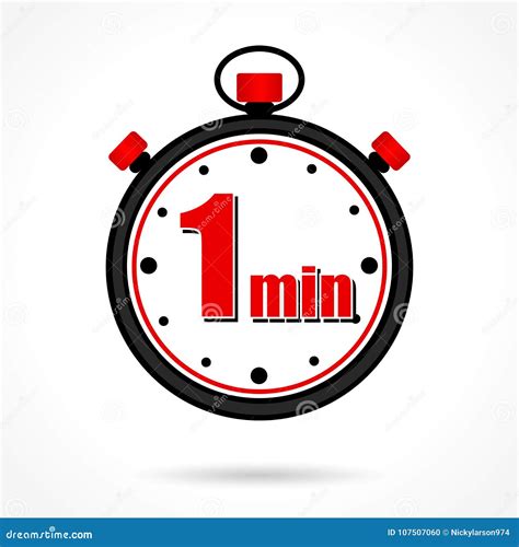 One Minute Stopwatch Stock Vector Illustration Of Vector 107507060