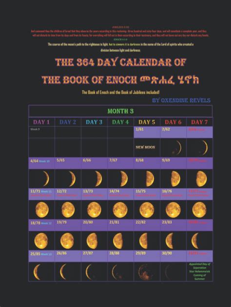 The 364 Day Calendar Of The Book Of Enoch መጽሐፈ ሄኖክ By Oxendine Revels
