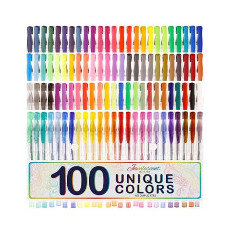 100 Color Gel Pens Set Neon Metallic Glitter Sketch Drawing Staionary
