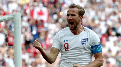 Harry kane of england celebrates after scoring his team's first goal during the 2018 fifa world cup russia round of 16 match between. England's Harry Kane says he can score in every World Cup game