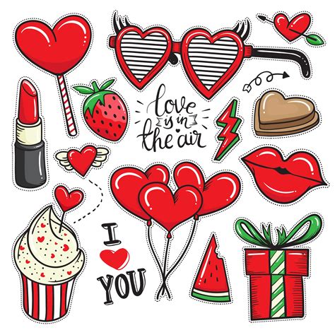 Hearts Cupcakes And Love Valentines Art Valentines Clip Print Stickers