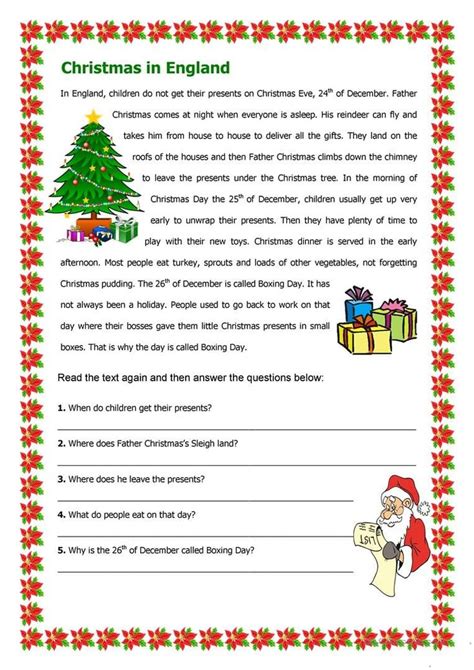 Christmas Reading Comprehension Worksheets Навчання Читання Освіта