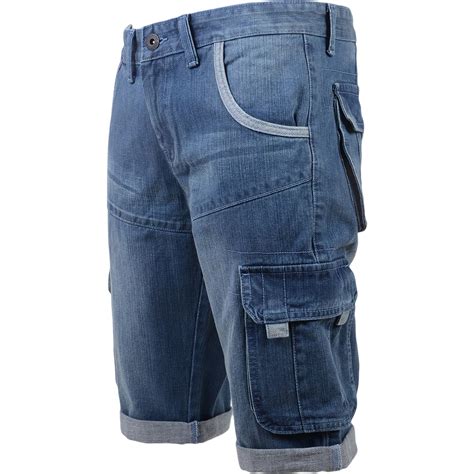 Mens Crosshatch Denim Cargo Shorts Jeans Cargo 34 Knee Length Many Styles Ebay