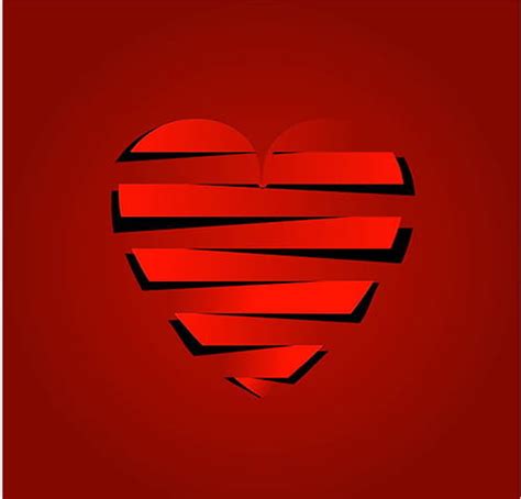 Paper Cut Heart Valentines Day Red Vector Svg Uidownload