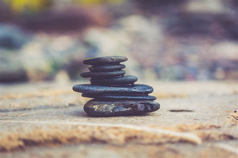 Hd Wallpaper Black Cairn Stones Blur Shape Balance Pebble Zen