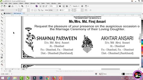 Free download wedding invitation templates an inqalabgraphics. Muslim Wedding card design in Hindi Corel Draw Hindi Video ...