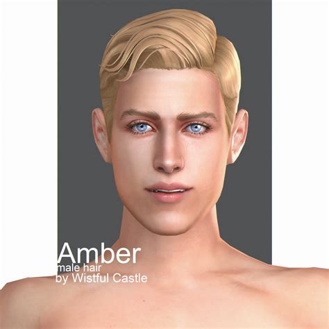 Amber Base Game Compatible Hairstyle For Male Sims All Lods All