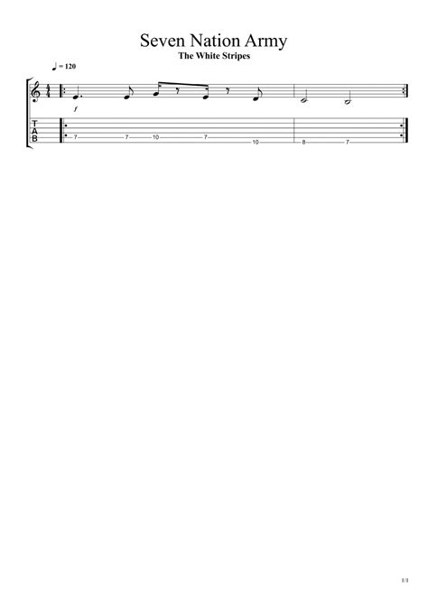 Seven Nation Army By The White Stripes Guitar Chords