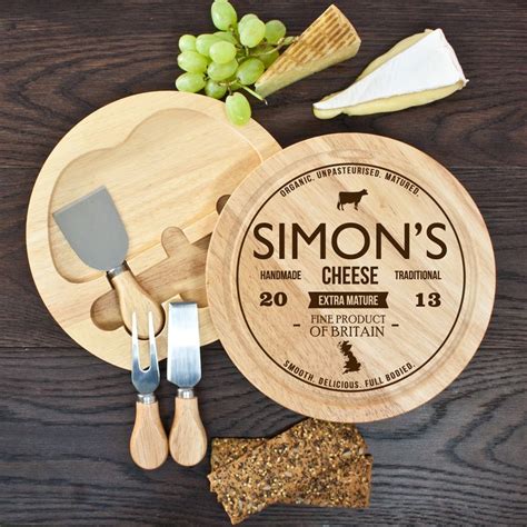 Personalised Cheese Board Set With Images Personalized Cheese Board