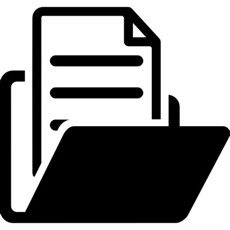 Open Folder With Document Free Interface Icons