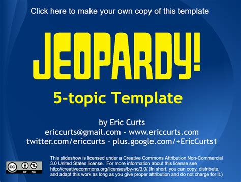 11 Free Jeopardy Templates For The Classroom