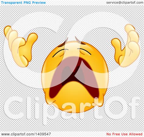 Clipart Of A Cartoon Praying And Wailing Emoji Emoticon Smiley