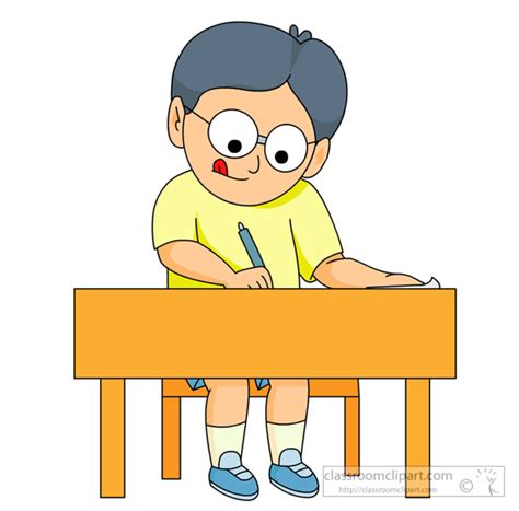 School Clipart Student Working On Final Exam Clipart Classroom Clipart