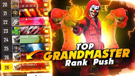 Push To Top 1 Grandmaster Rank Push With Actionbolt Free Fire Youtube