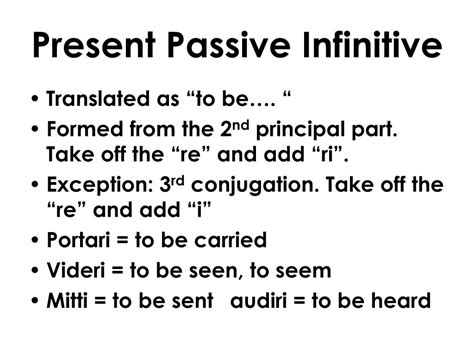 Ppt Latin Infinitives Powerpoint Presentation Free Download Id4265923