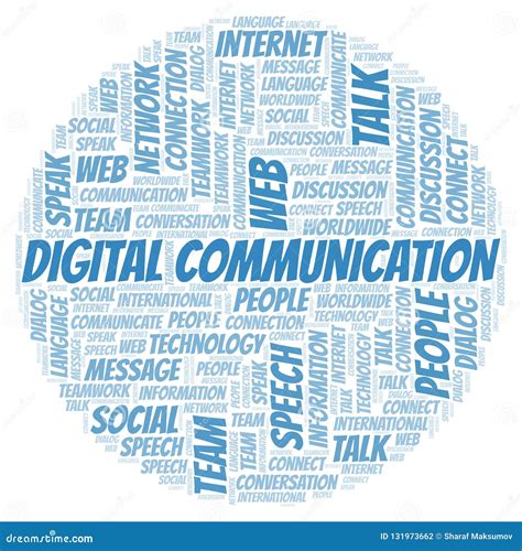 Digital Communication Word Cloud Stock Illustration Illustration Of