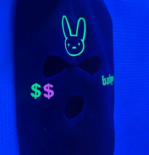 Bad Bunny Stamped Neon Ski Mask Etsy