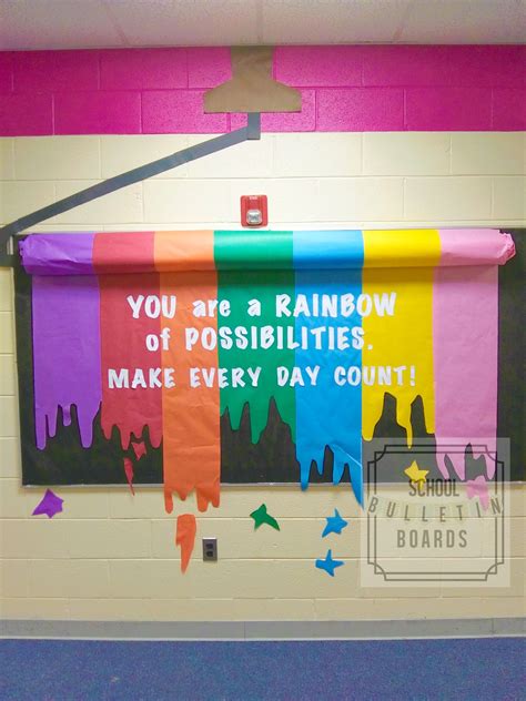 A Rainbow Of Possibilities Art Bulletin Boards Elementary School